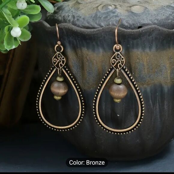 Water drop earrings vintage dangle new e79 - Picture 1 of 2